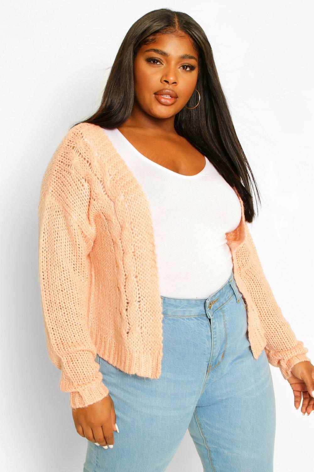 plus size blush cardigan