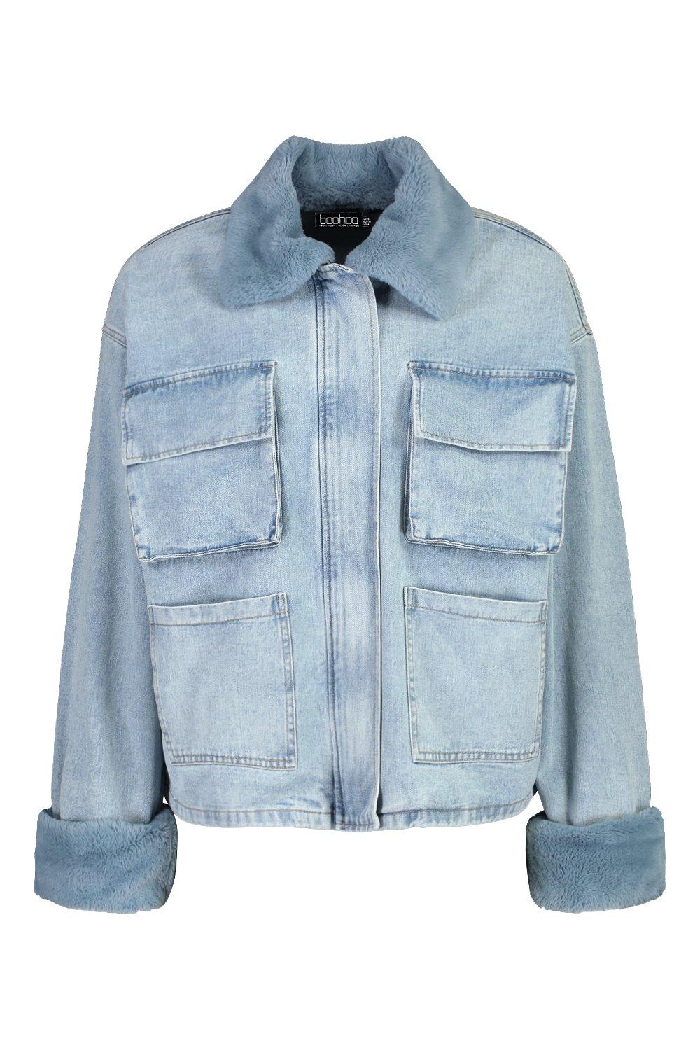 boohoo plus denim jacket