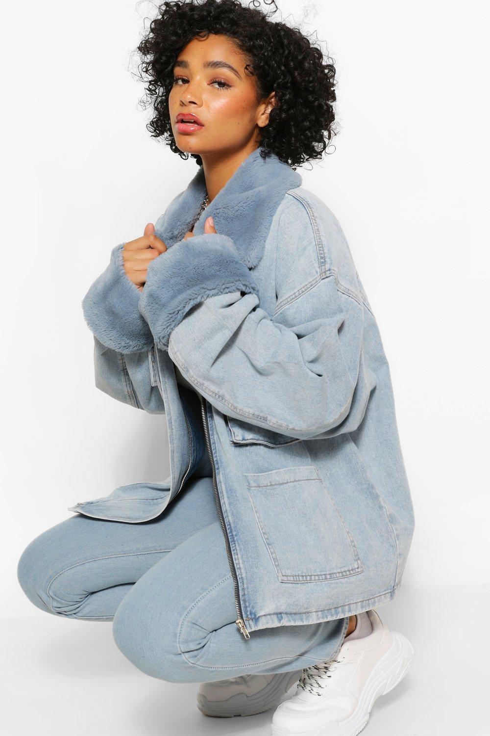 boohoo plus denim jacket