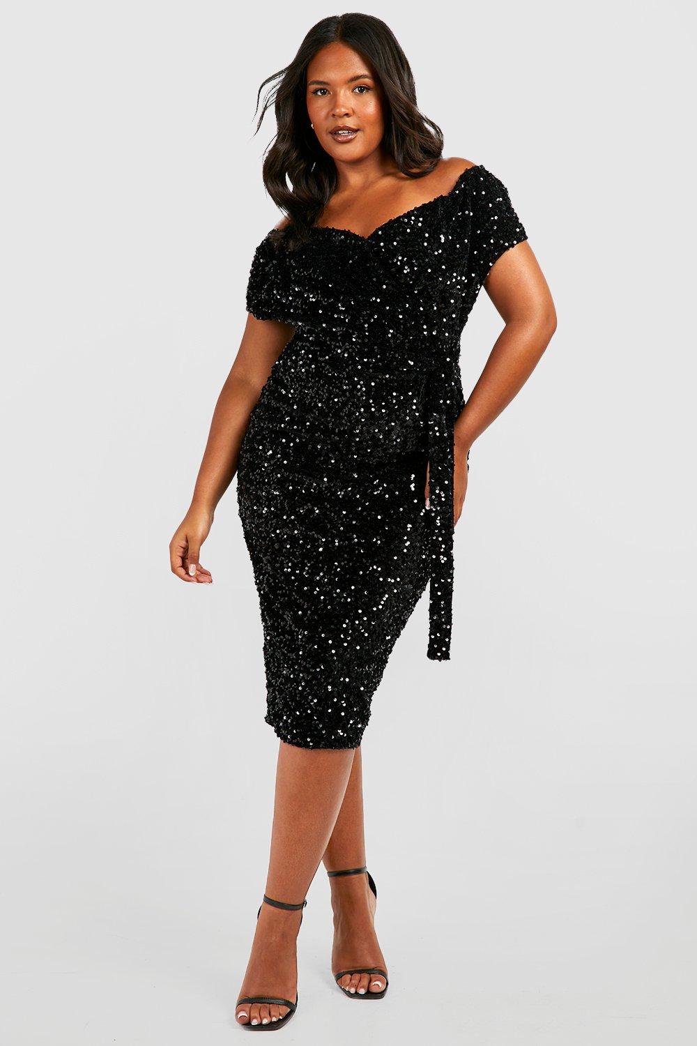 Boohoo curve 2024 black dress