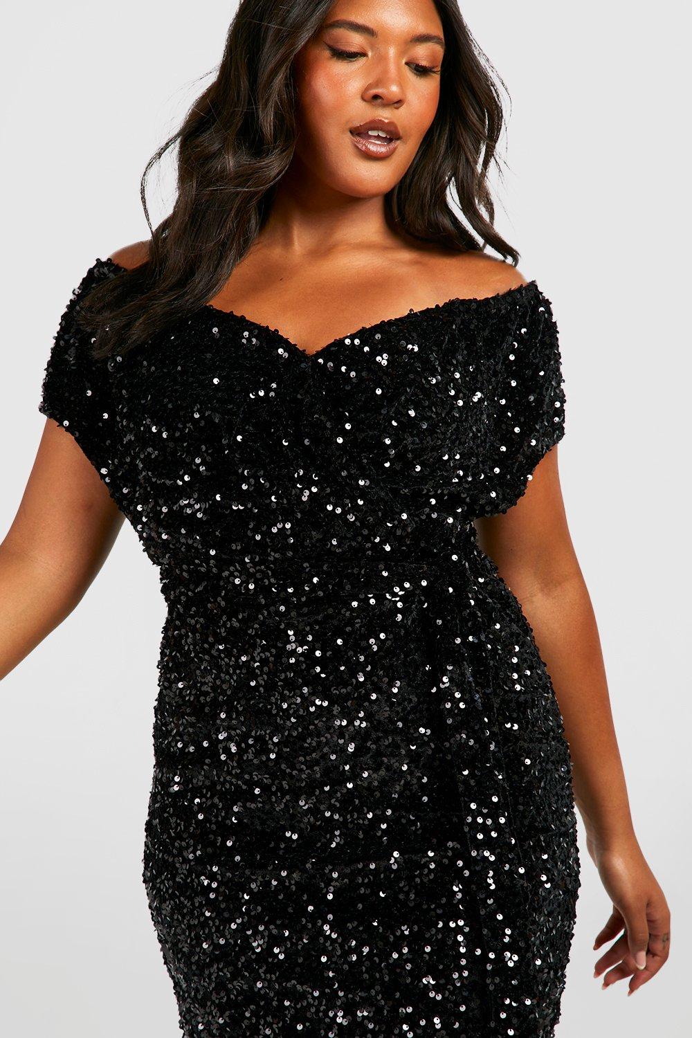 Plus size dresses clearance glitter