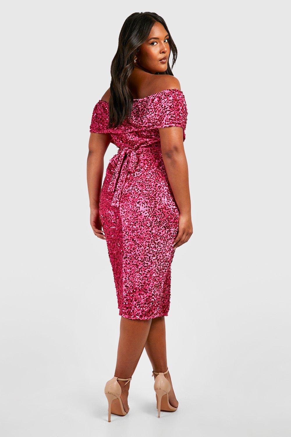 Sequin dress off the 2024 shoulder