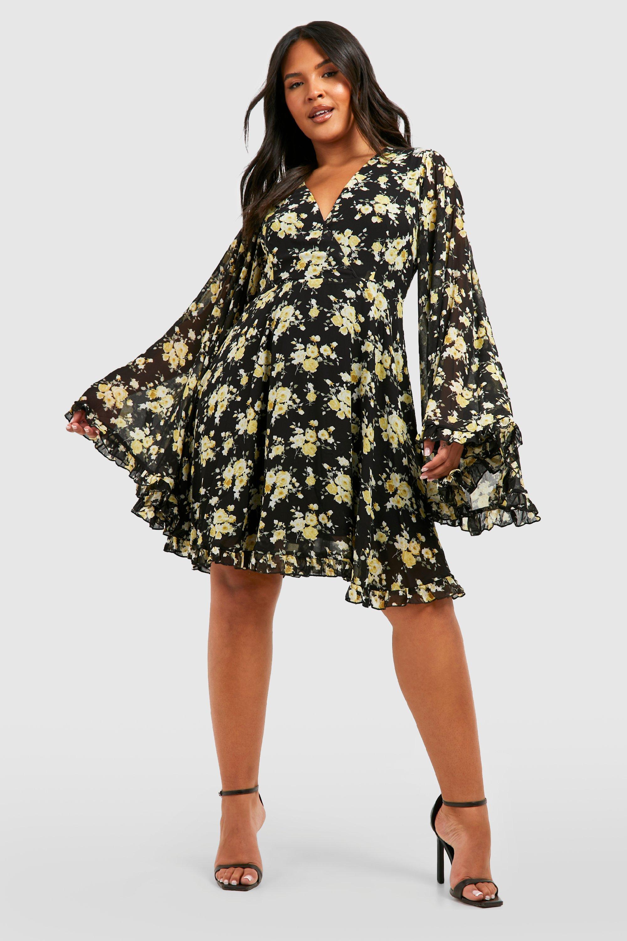 Boohoo plus skater clearance dress