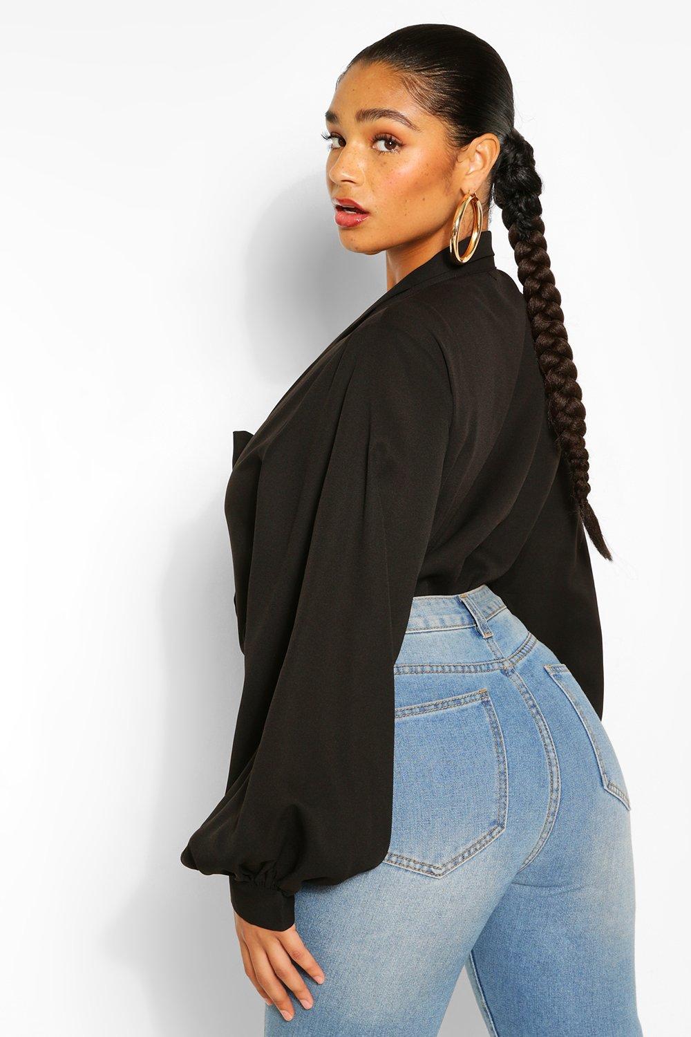 Boohoo hot sale plus blouses