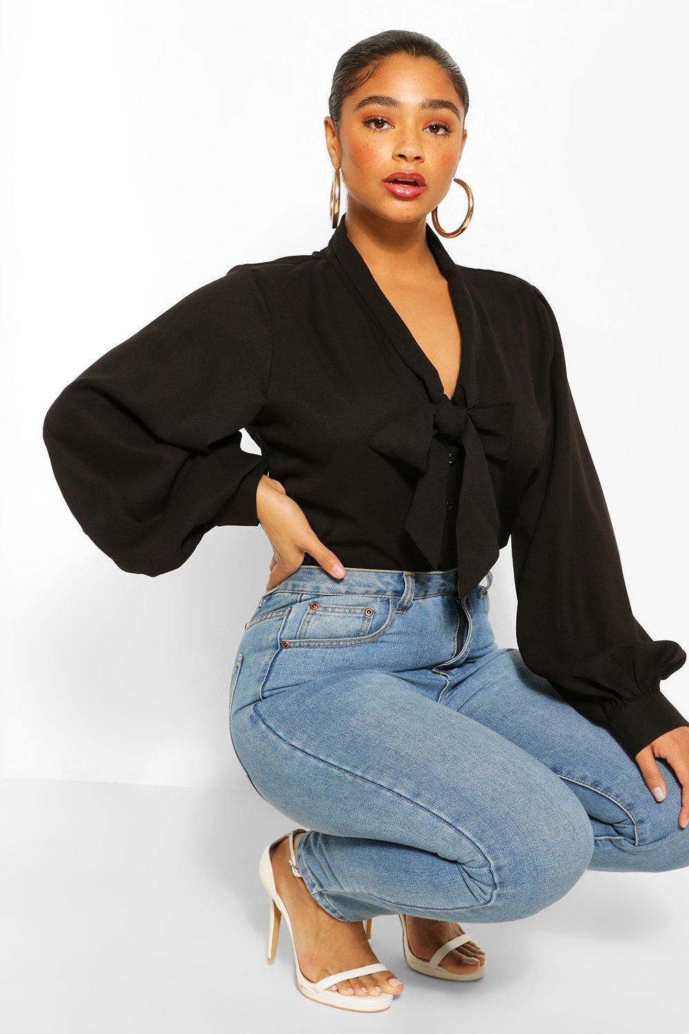Chemisier noir femme grande taille sale