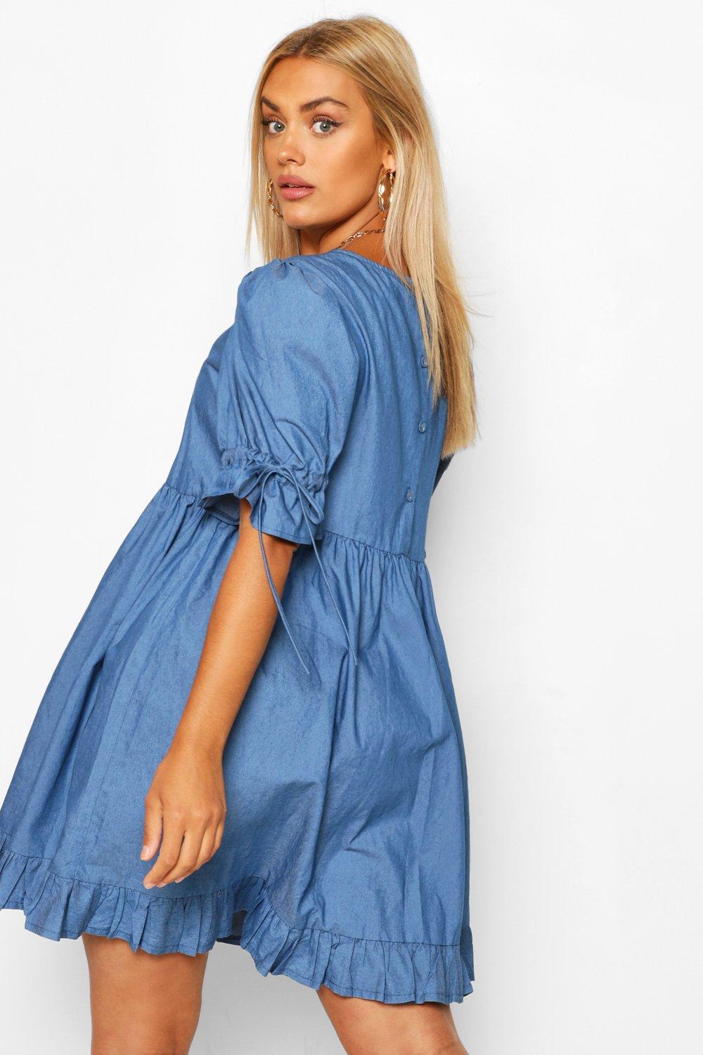 chambray smock dress