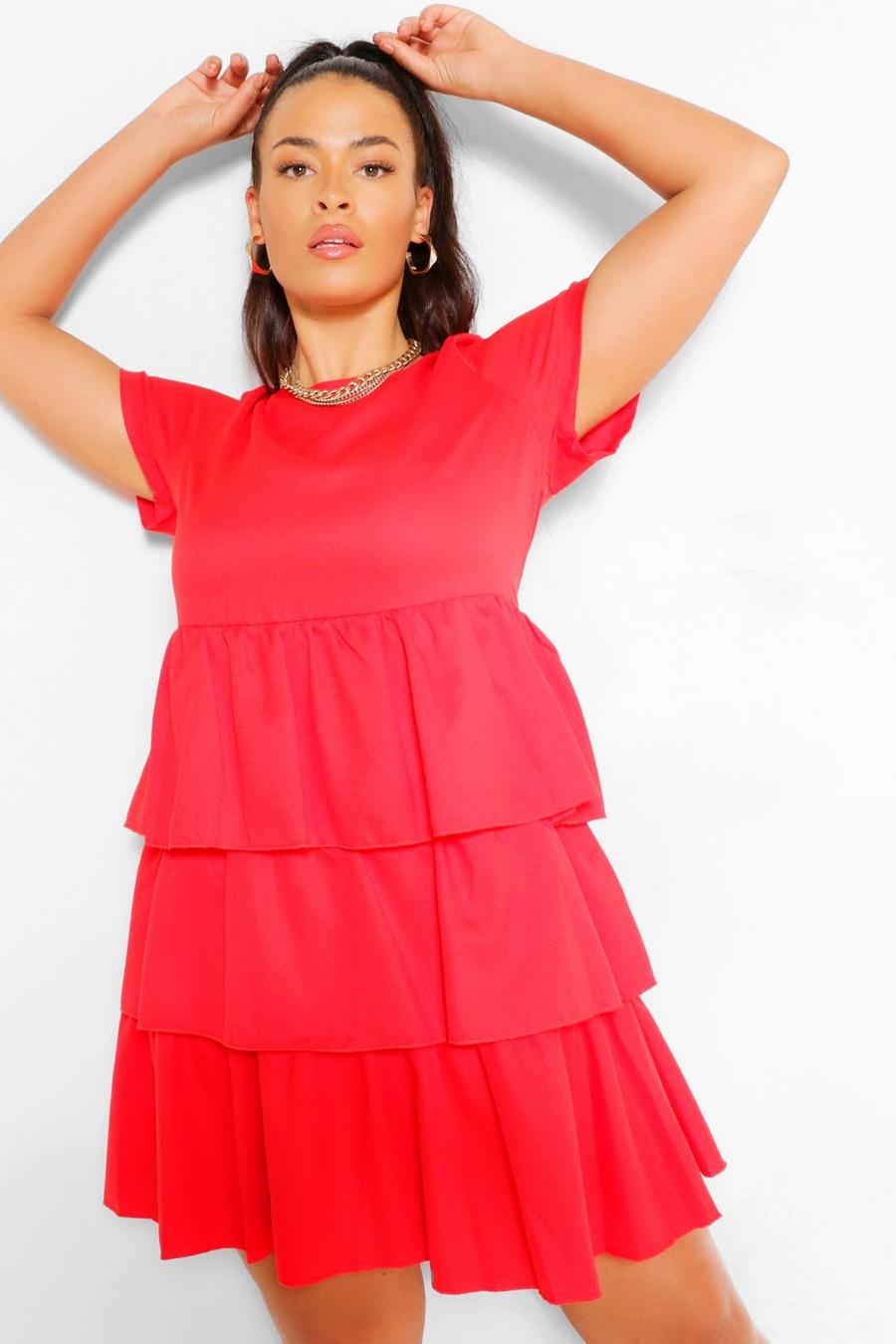 Plus Tiered Ruffle Smock Dress image number 1