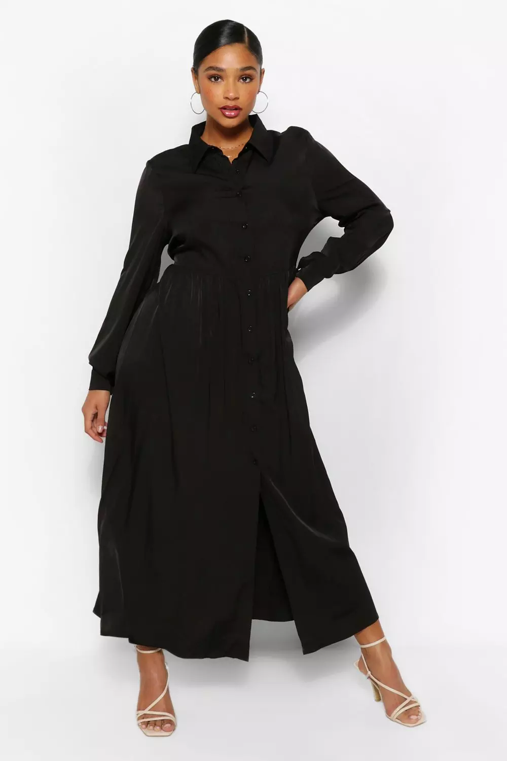 Oversized maxi cheap shirt dress