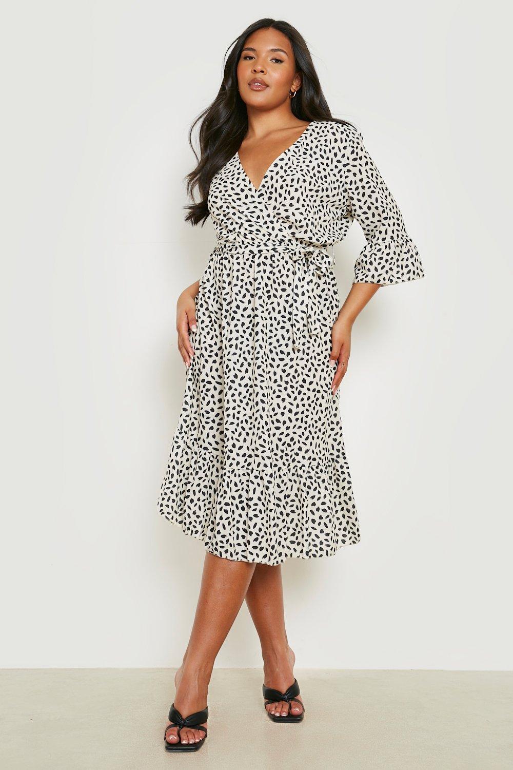 Ruffle wrap dress white sale