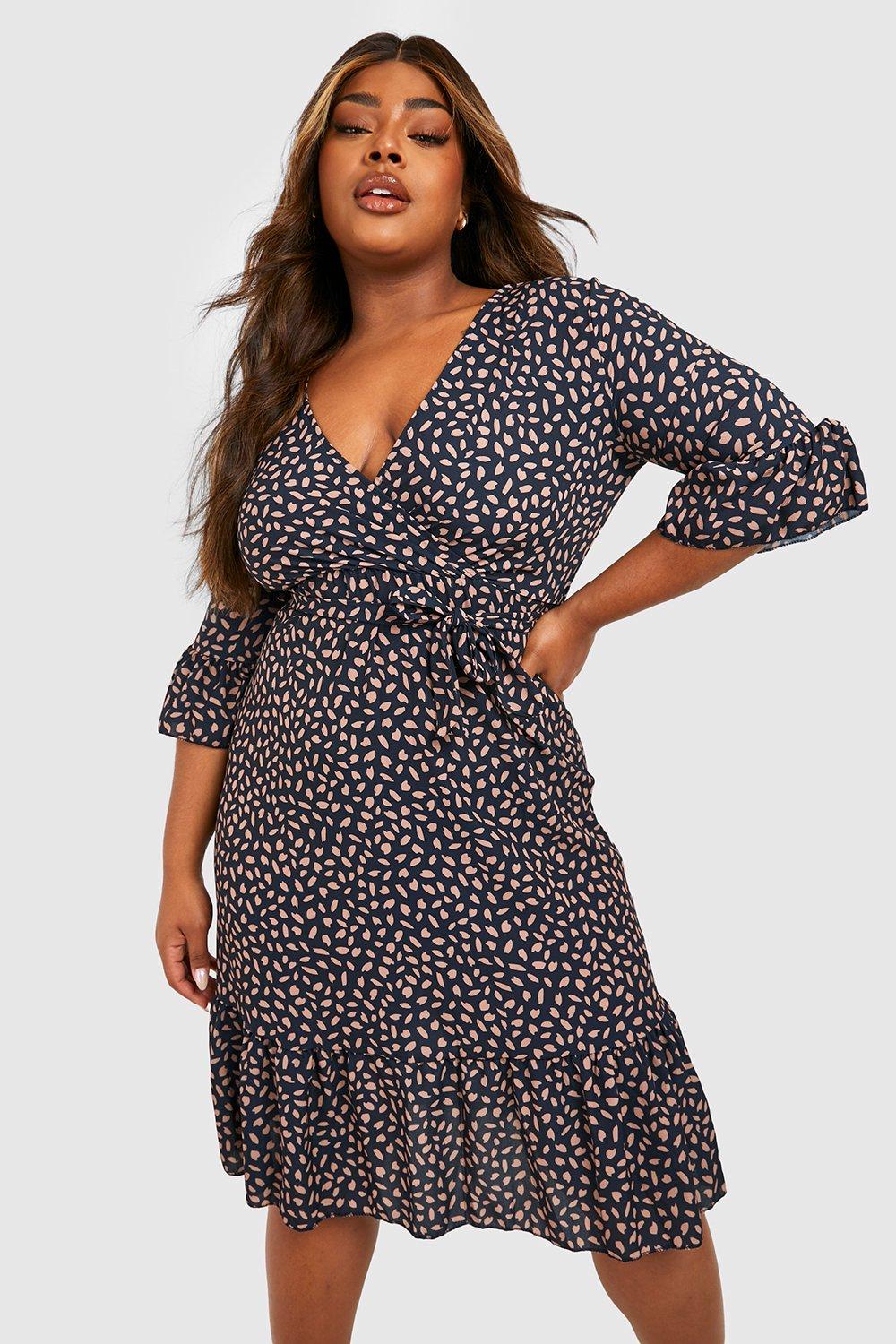 Plus size outlet spotty dress