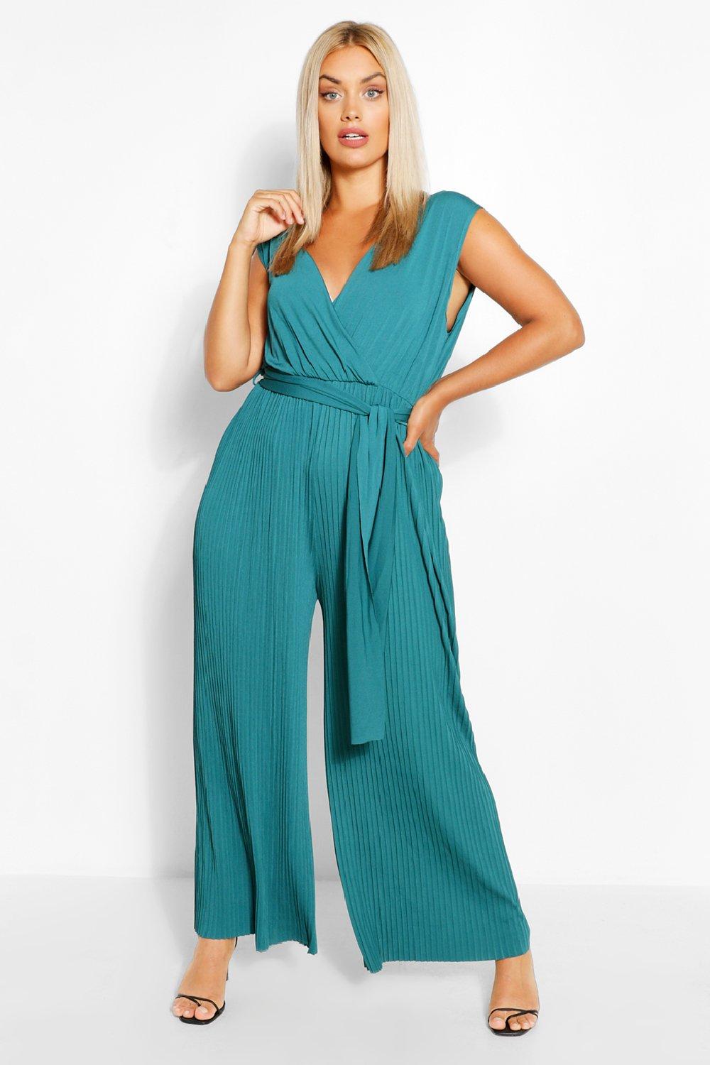 boohoo pleated jumpsuit