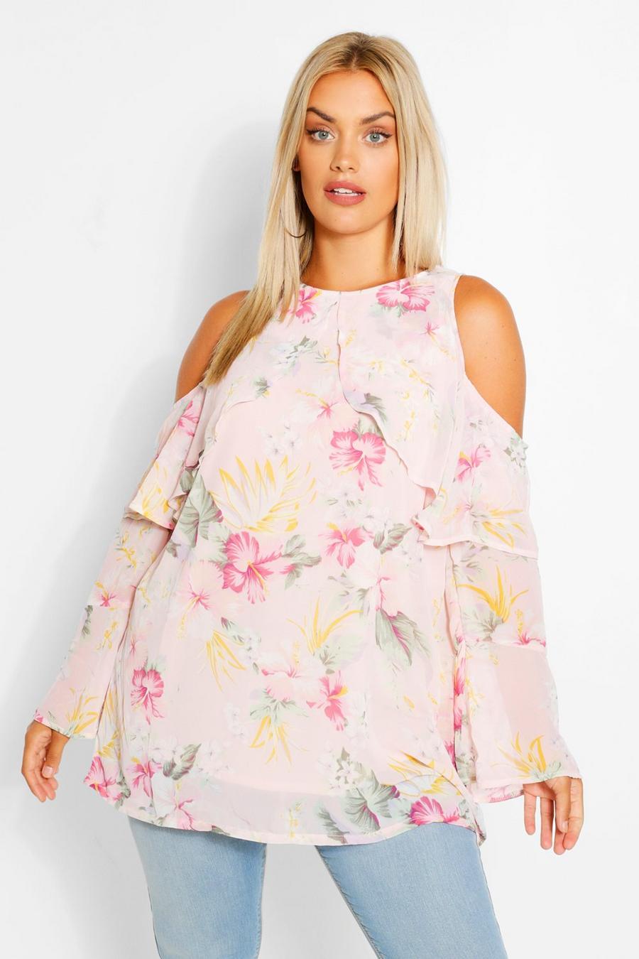 Plus Ruffle Floral Sleeveless Top image number 1