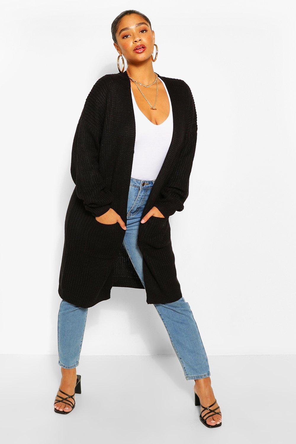 boohoo plus size cardigans