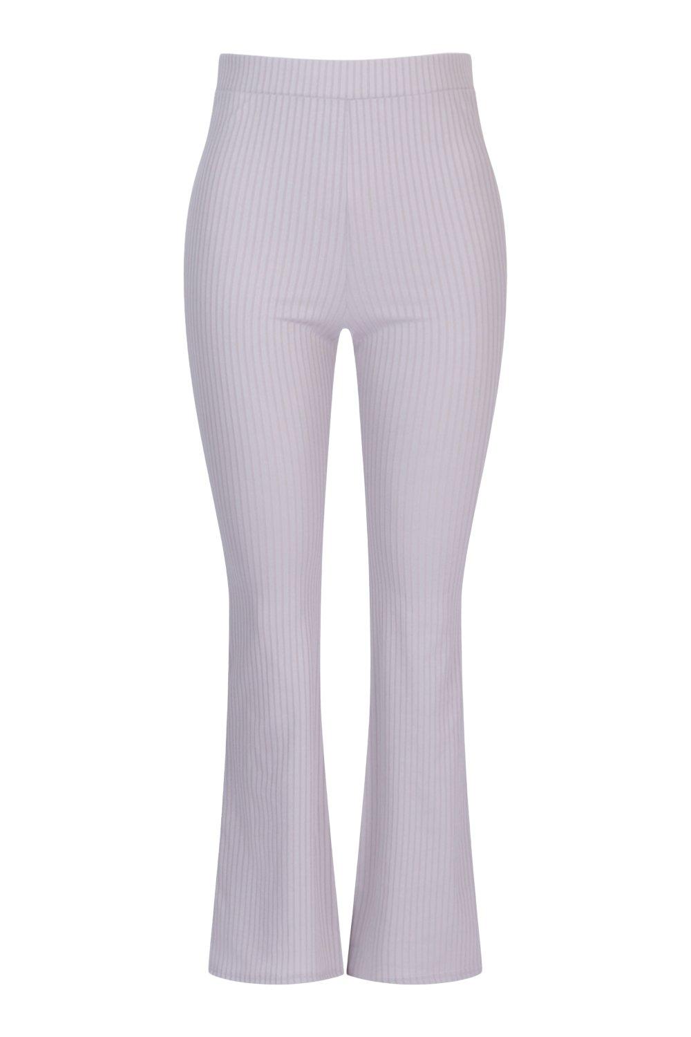 Plus High Waisted Ruched Bum Jersey Flared Trousers