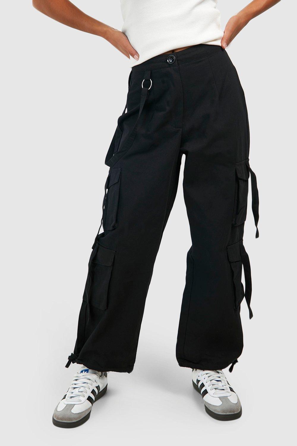 Petite Cotton Twill Utility Pocket Cargo Pants