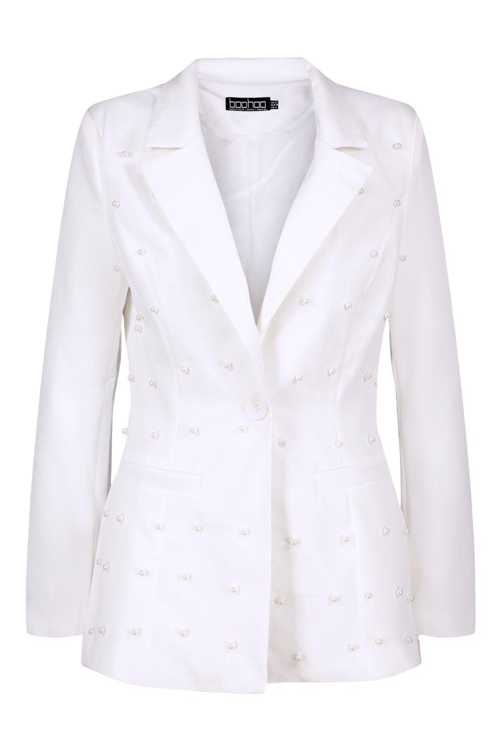 White jacket outlet boohoo