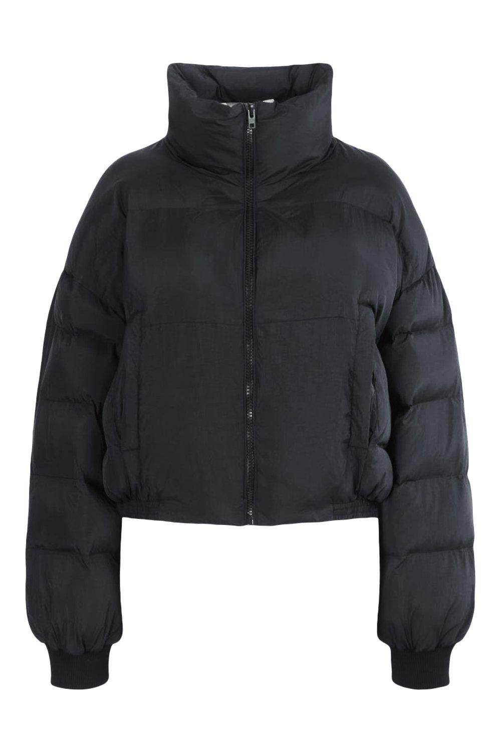 Funnel Neck Cropped Puffer Jacket