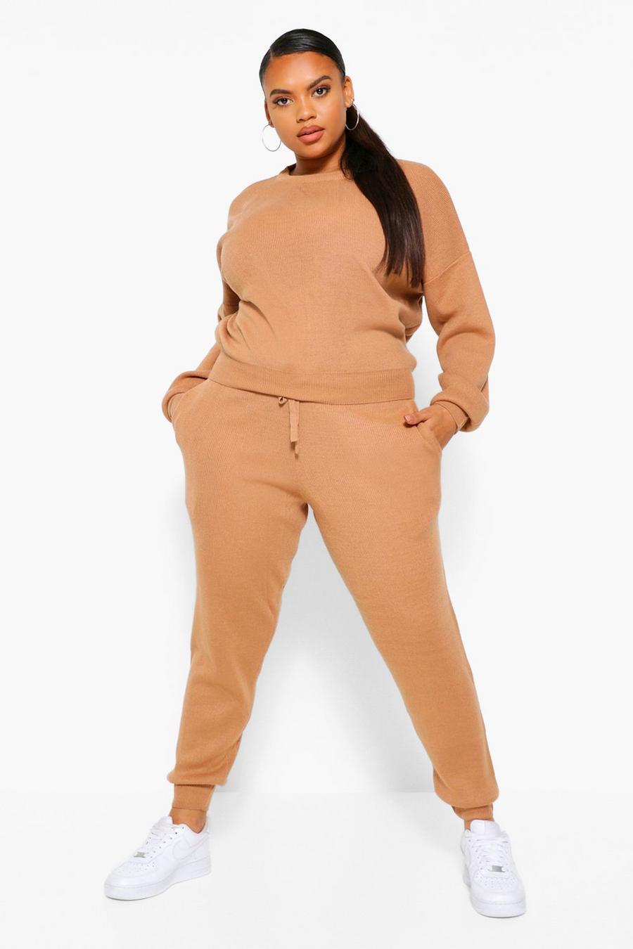 Toffee Plus Knitted Jumper & Jogger Co-Ord image number 1