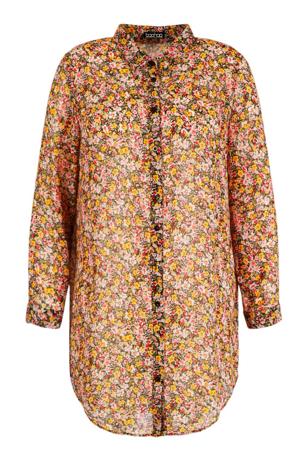 Plus Paisley Printed Shirt Dress