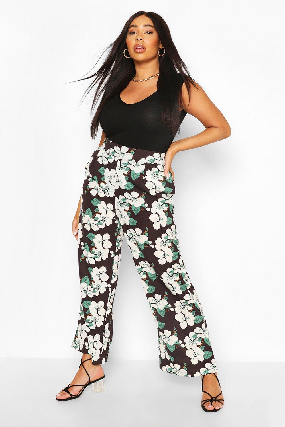 Pantalon discount palazzo fleuri