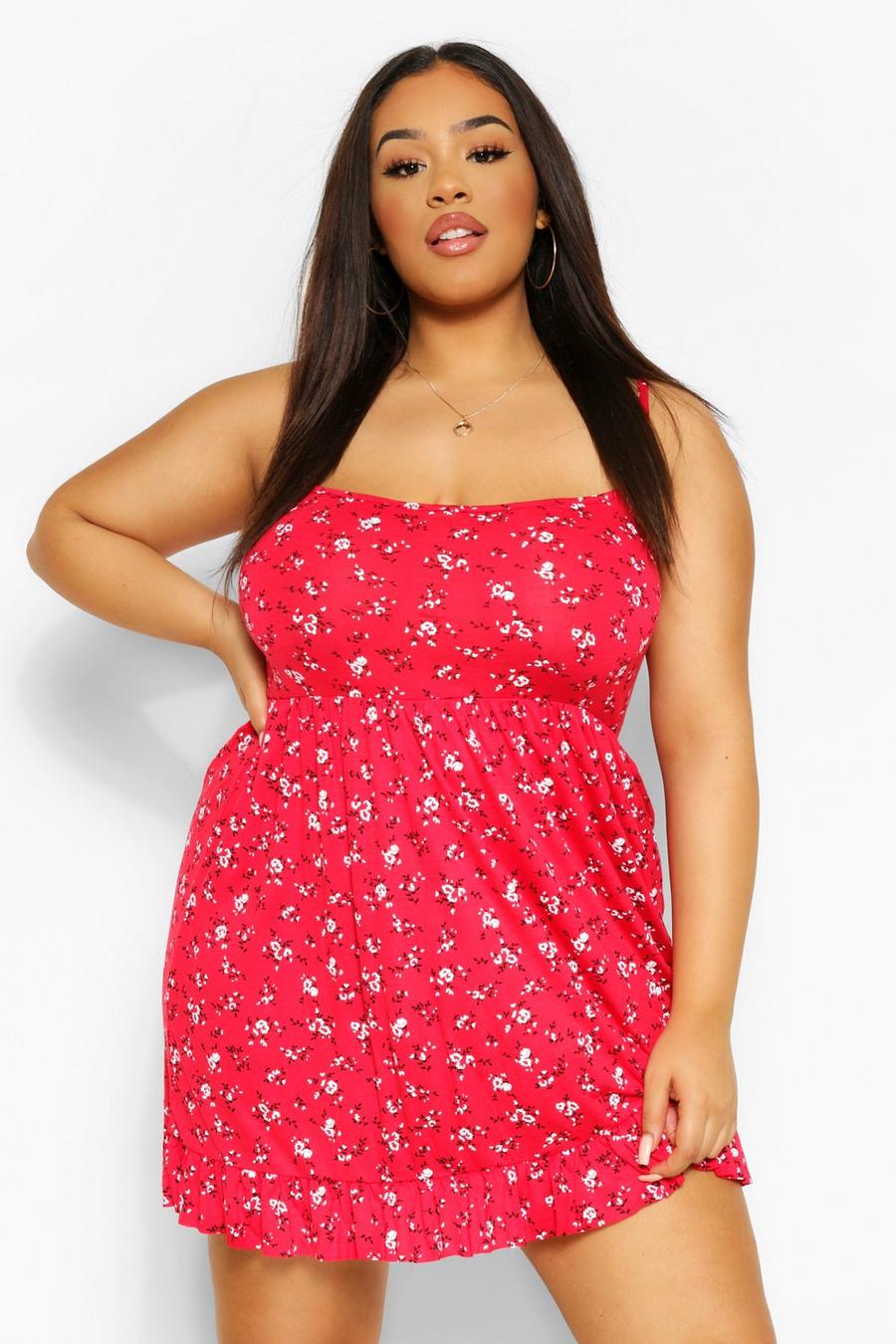 Plus Ditsy Ruffle Floral Sundress image number 1