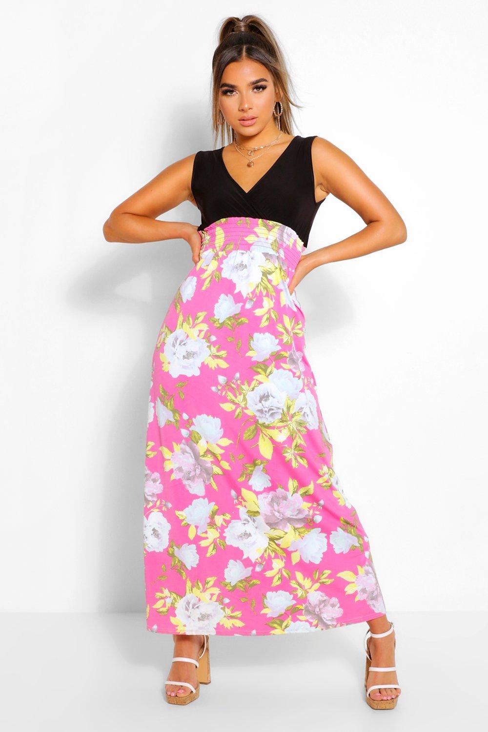 boohoo pink maxi dress