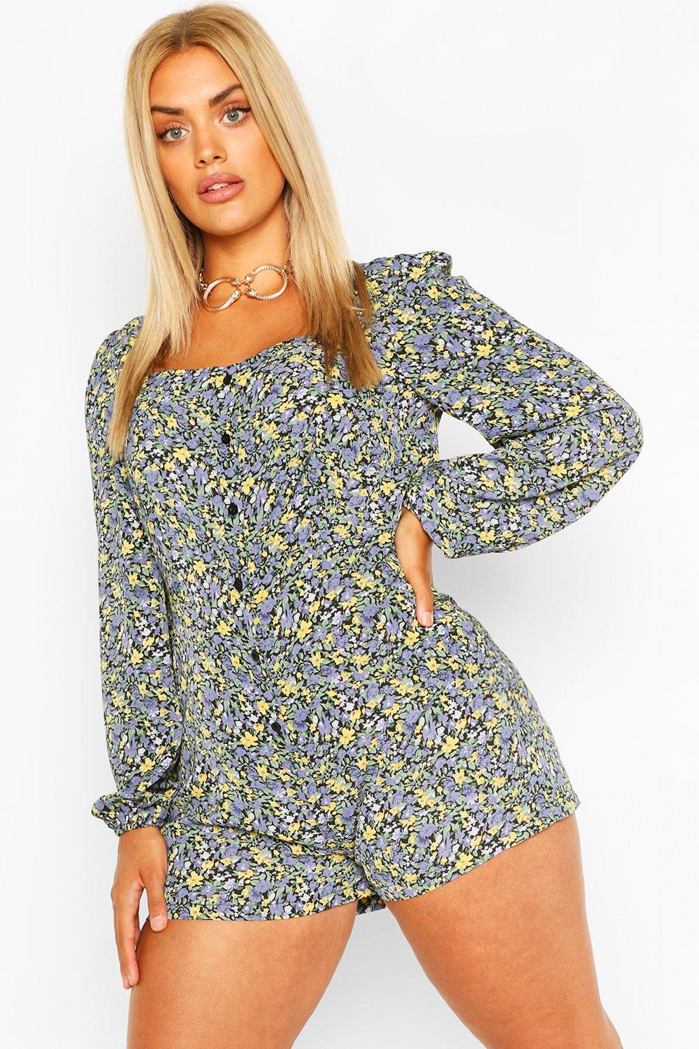 boohoo curve playsuit