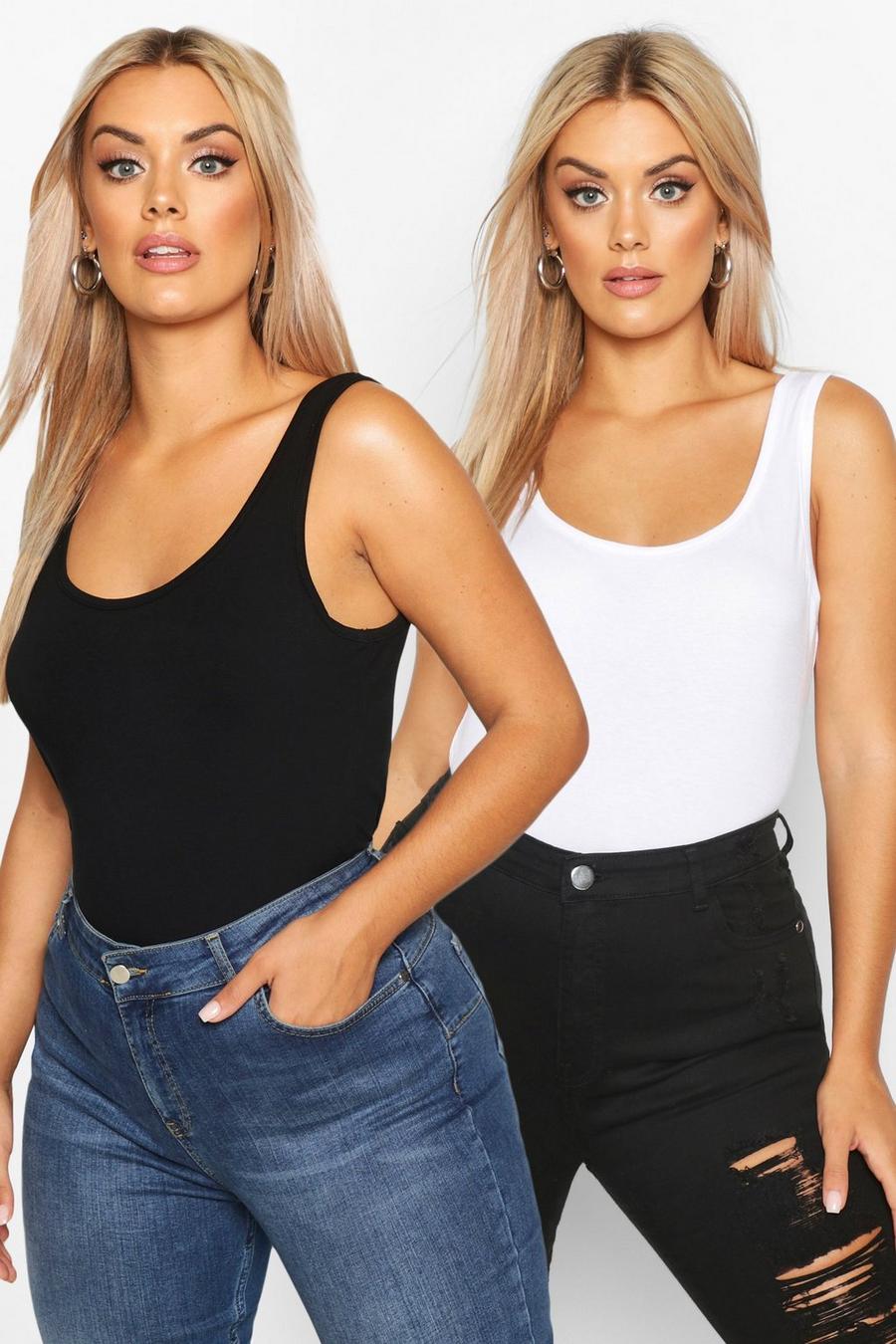 Plus 2 Pack Basic Wide Strap Tank Top