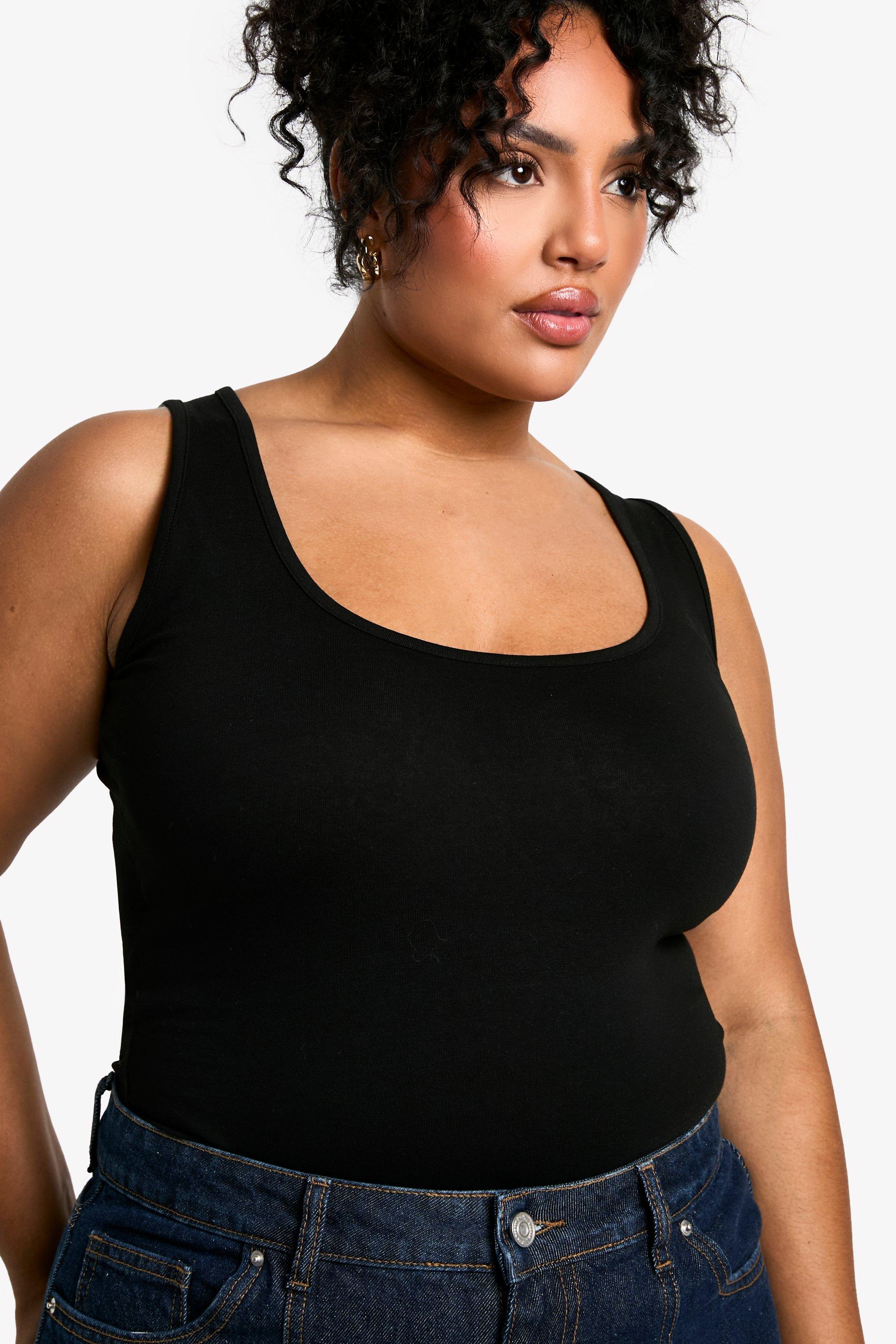 Essential Basic Women's Basic Casual Long Camisole Cami Top Plus Sizes -  Black, 1XL