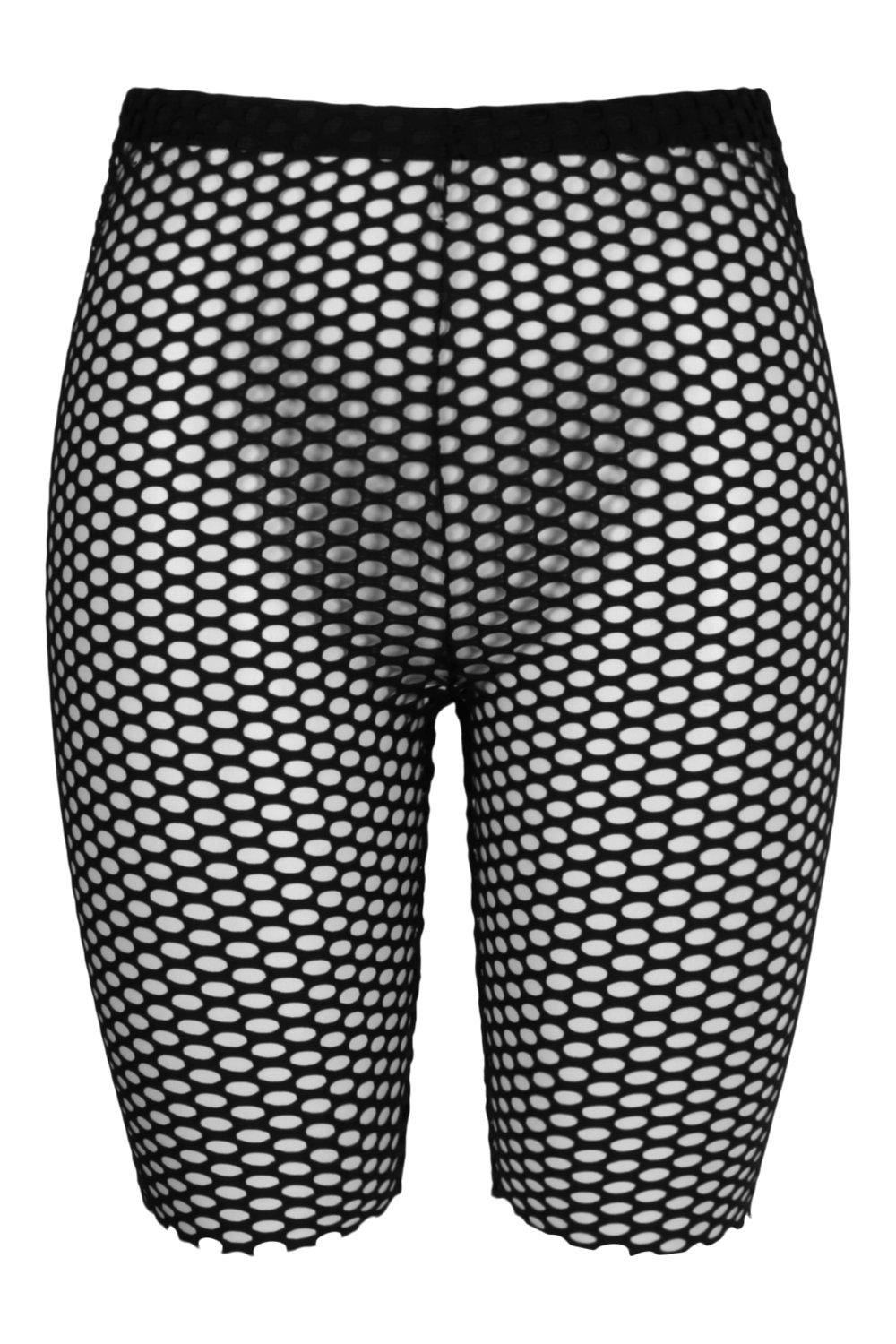 White fishnet cheap biker shorts