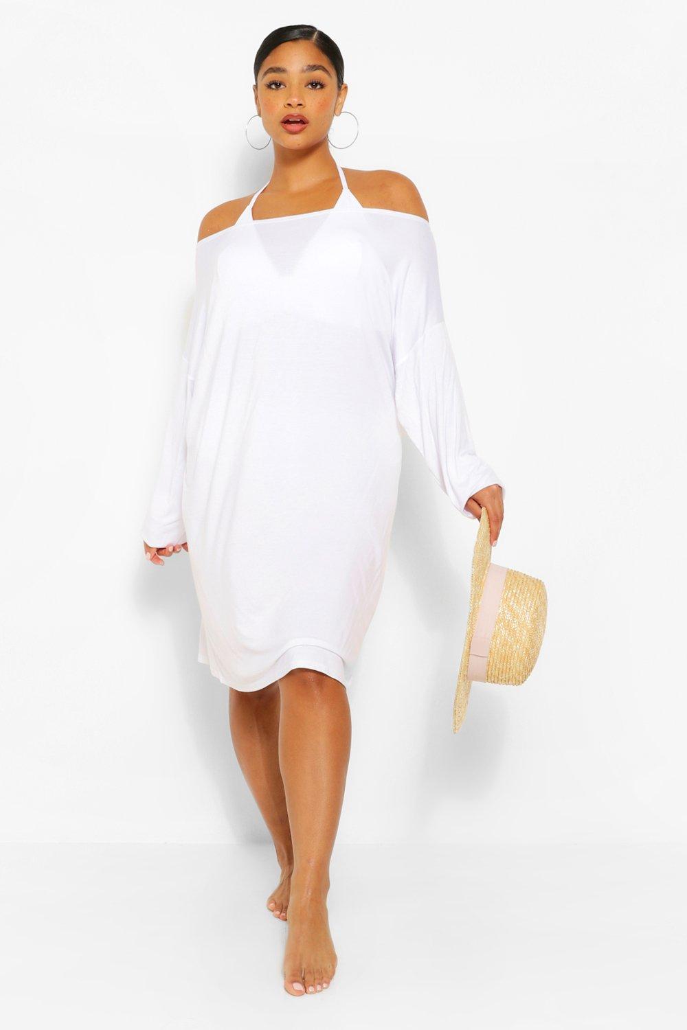 Off the shoulder t shop shirt dress plus size