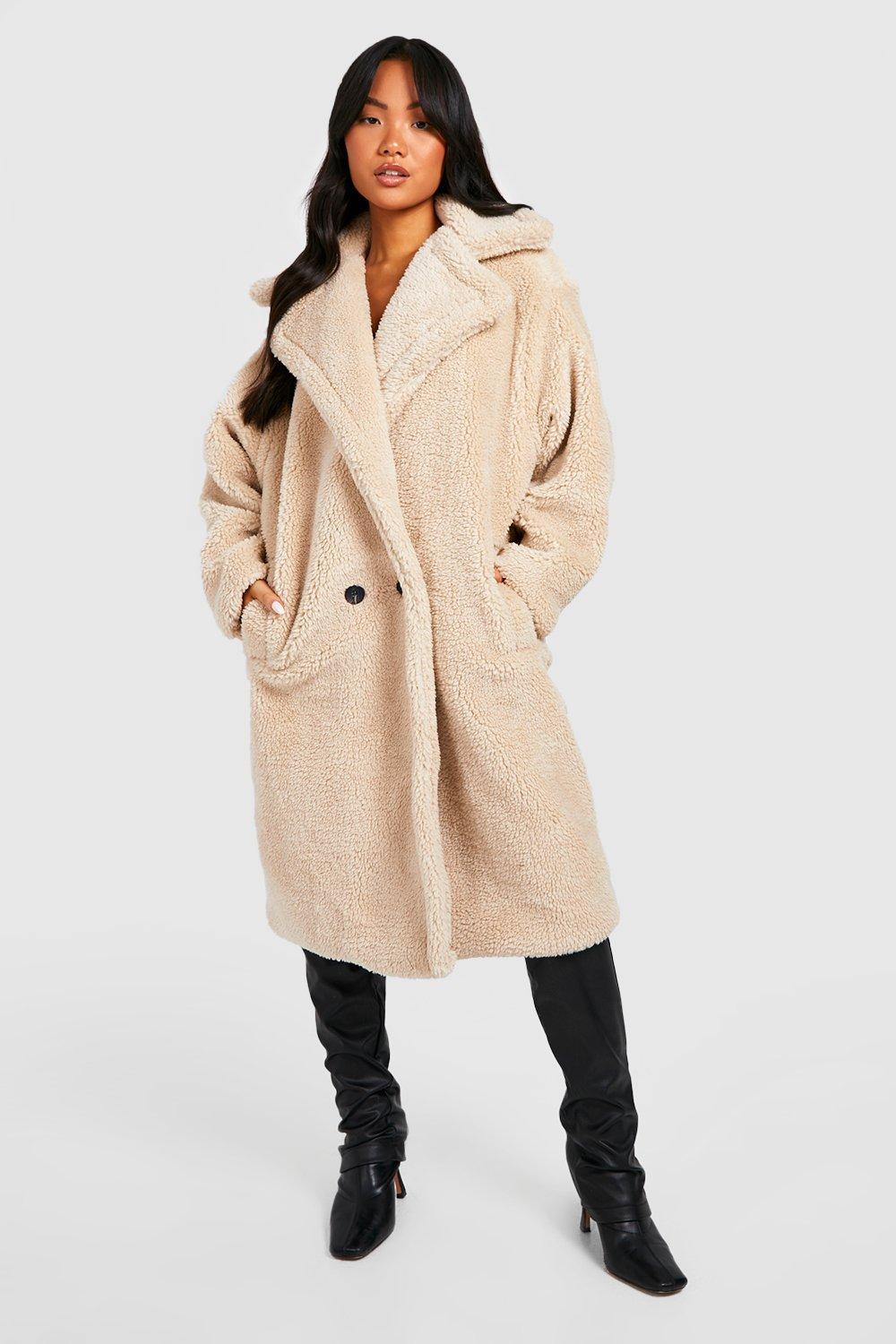 Boohoo petite 2025 teddy coat