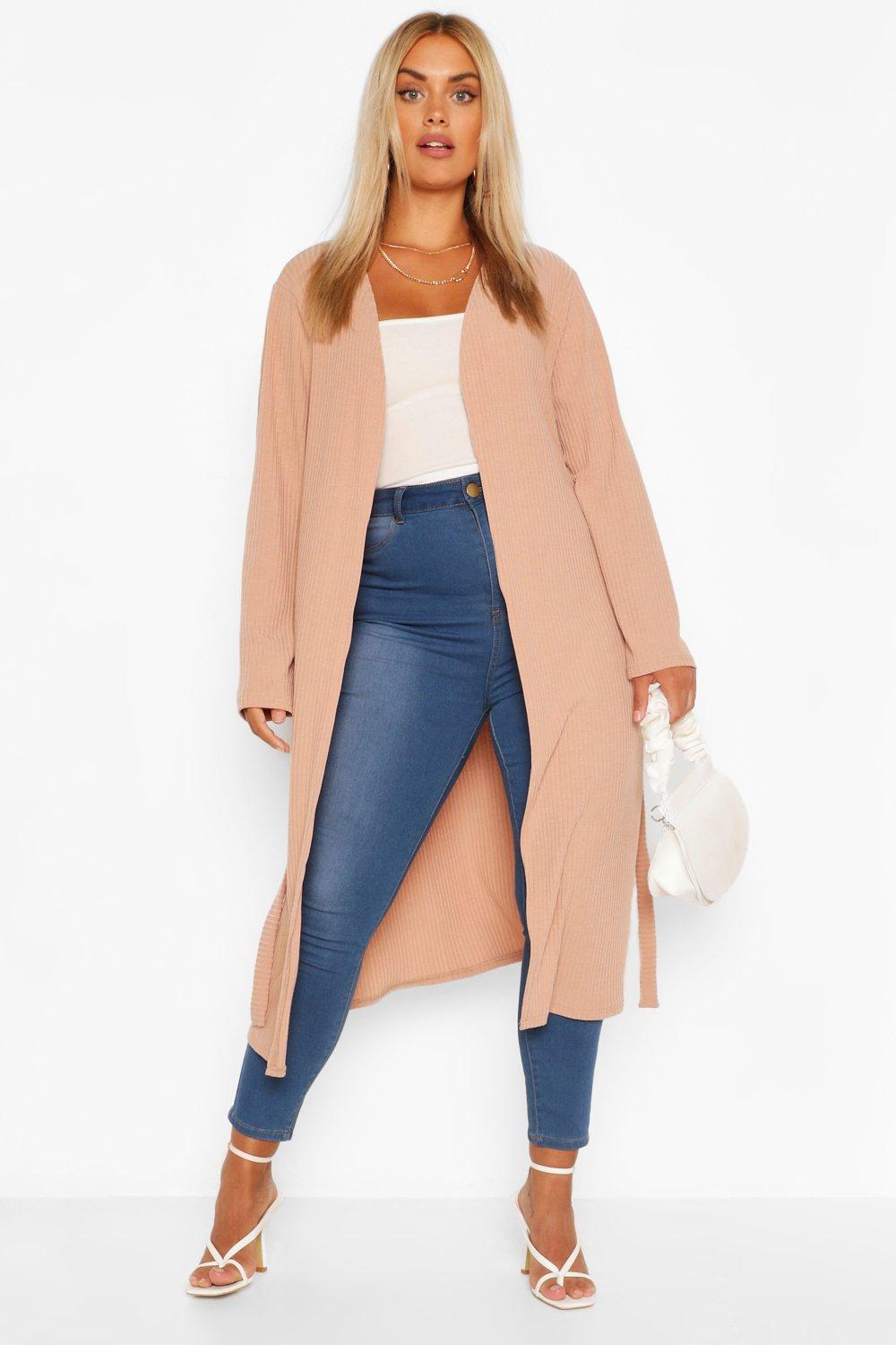 stone longline cardigan