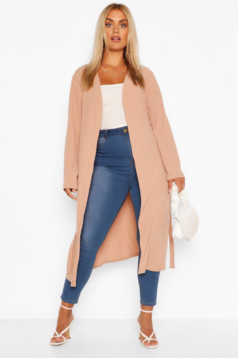 boohoo plus size cardigans