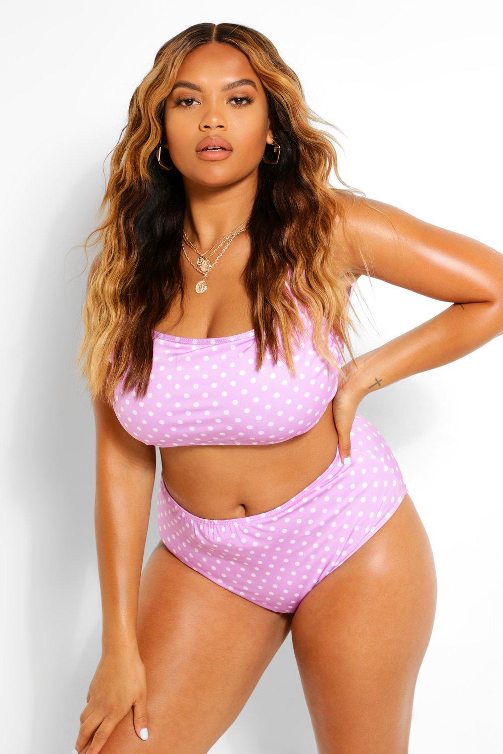 Plus size polka store dot bikini