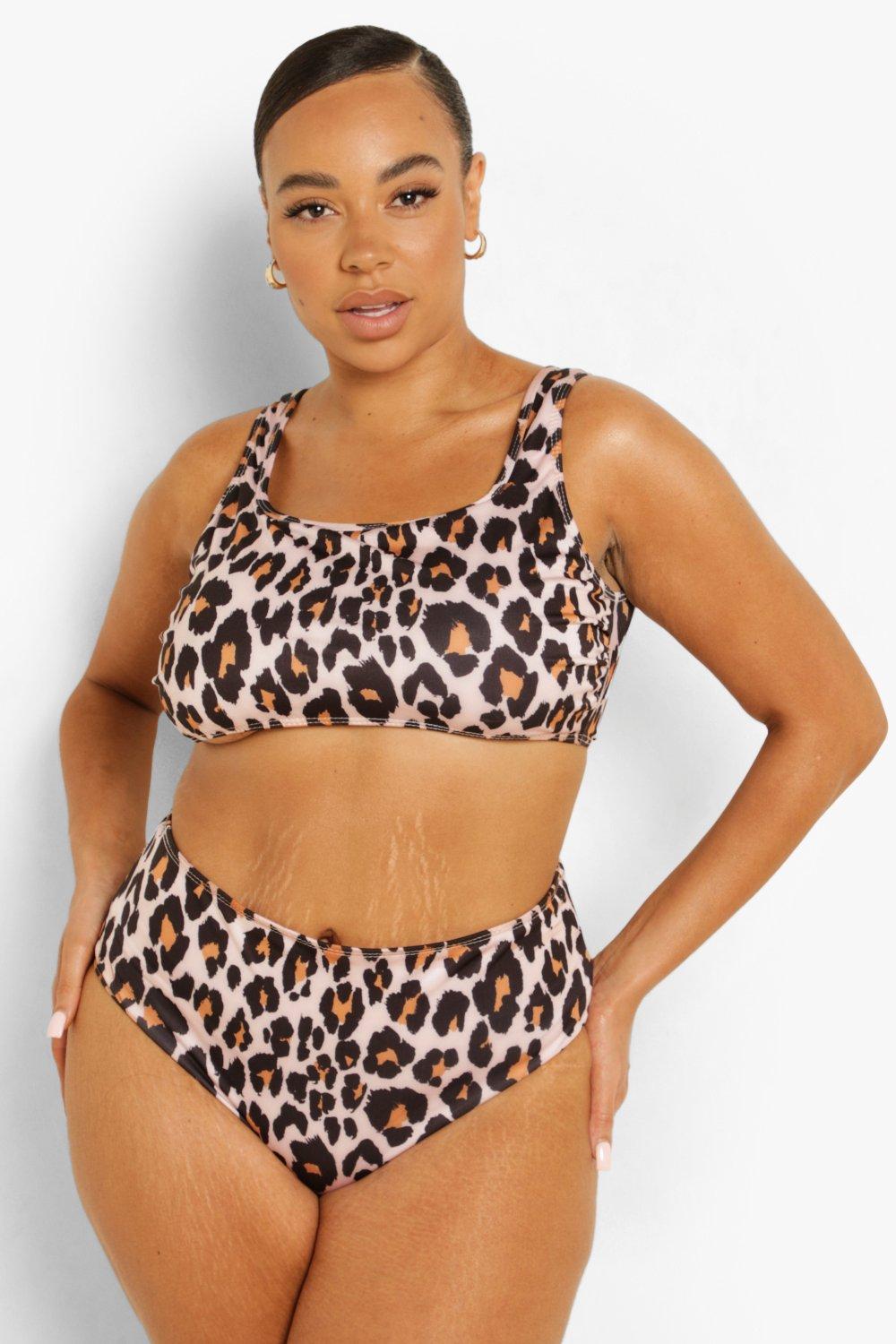 plus size leopard swimwear