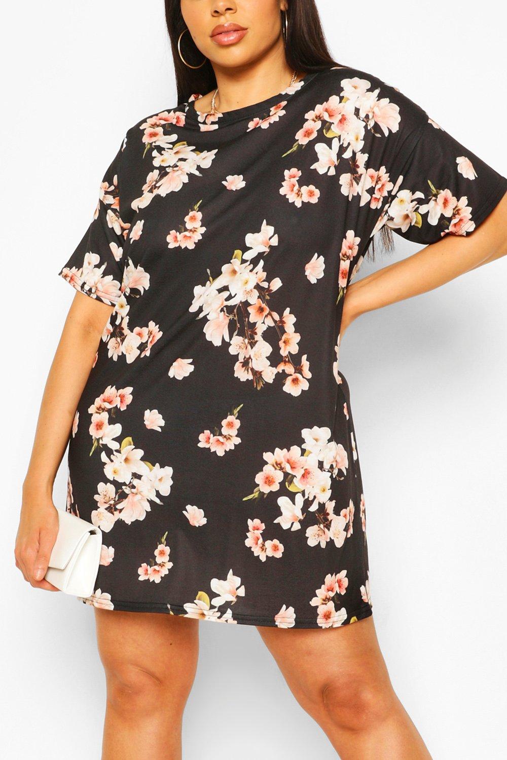 floral t shirt dress