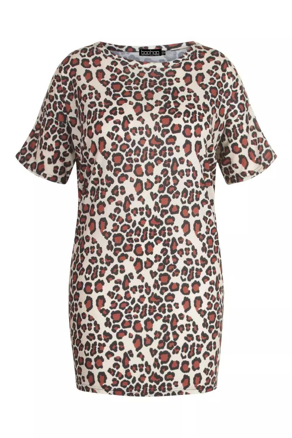 Leopard print oversized 2025 t shirt dress