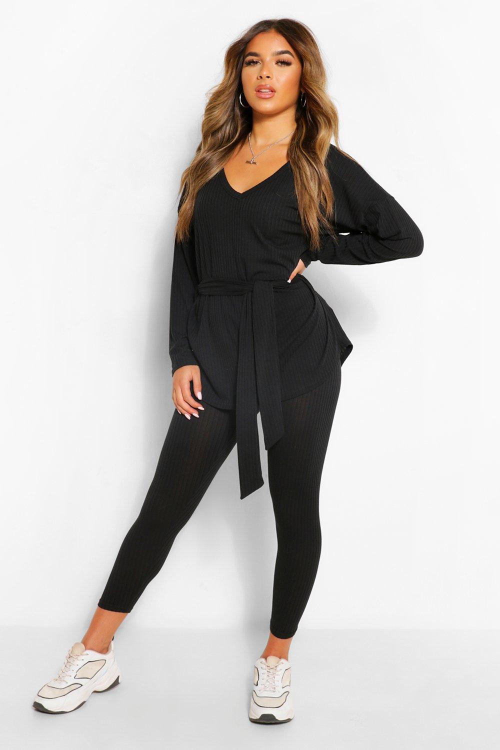 tie waist top and legging co ord