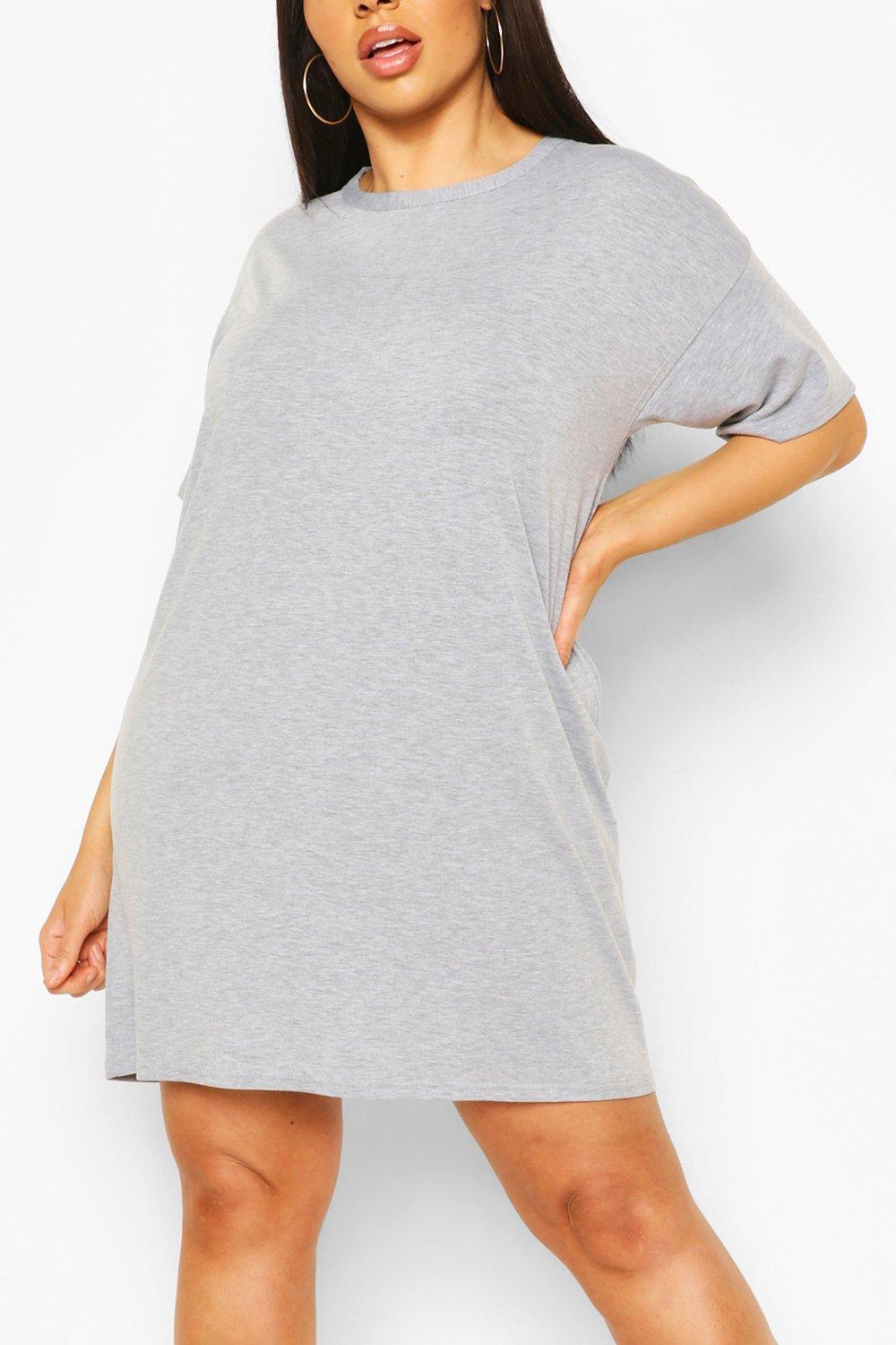 boohoo plus t shirt dress