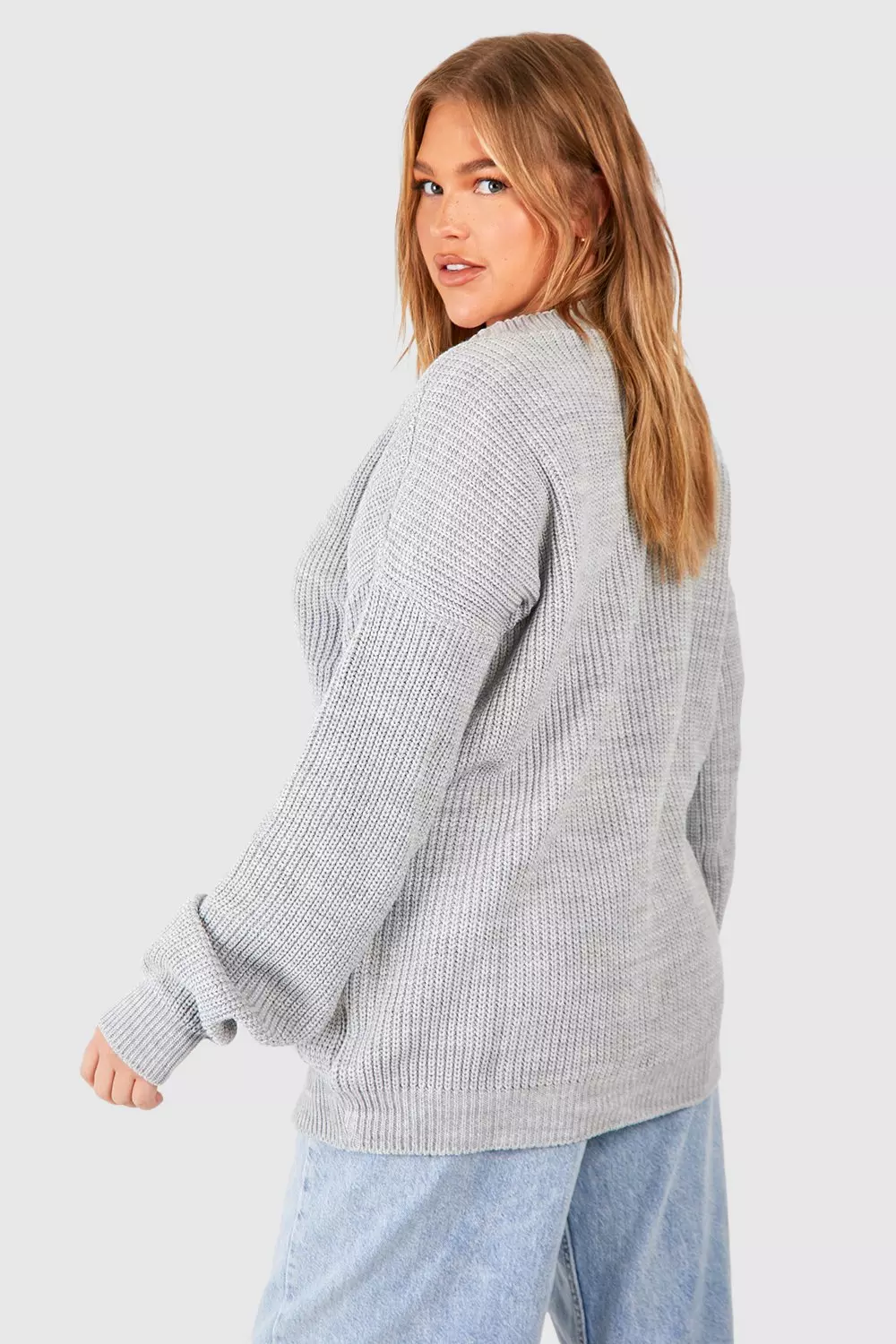 Grey Plus Oversized Button Through Cardigan alternative image
