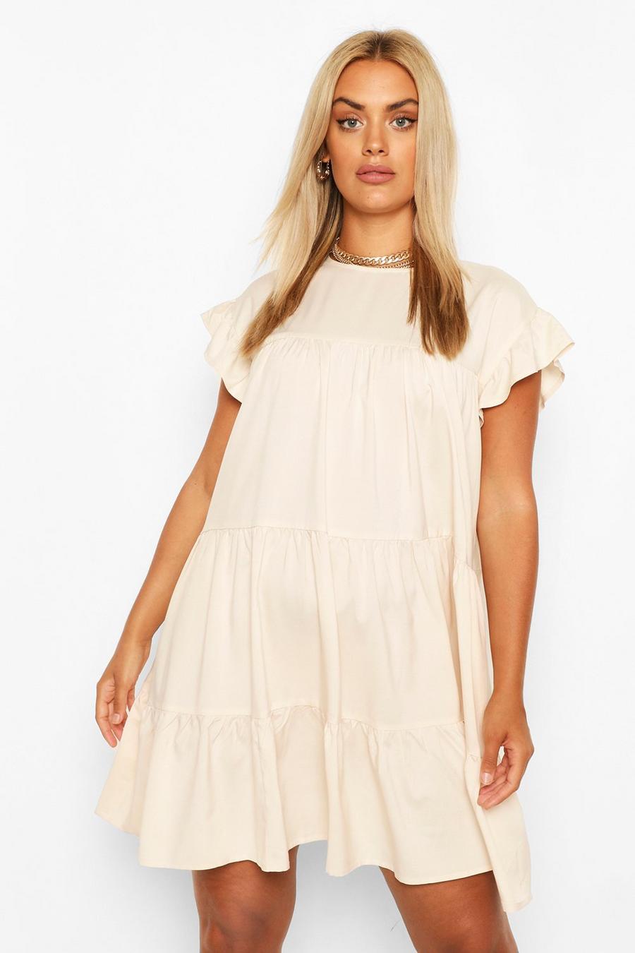 Stone Plus Tiered Ruffle Smock Dress image number 1