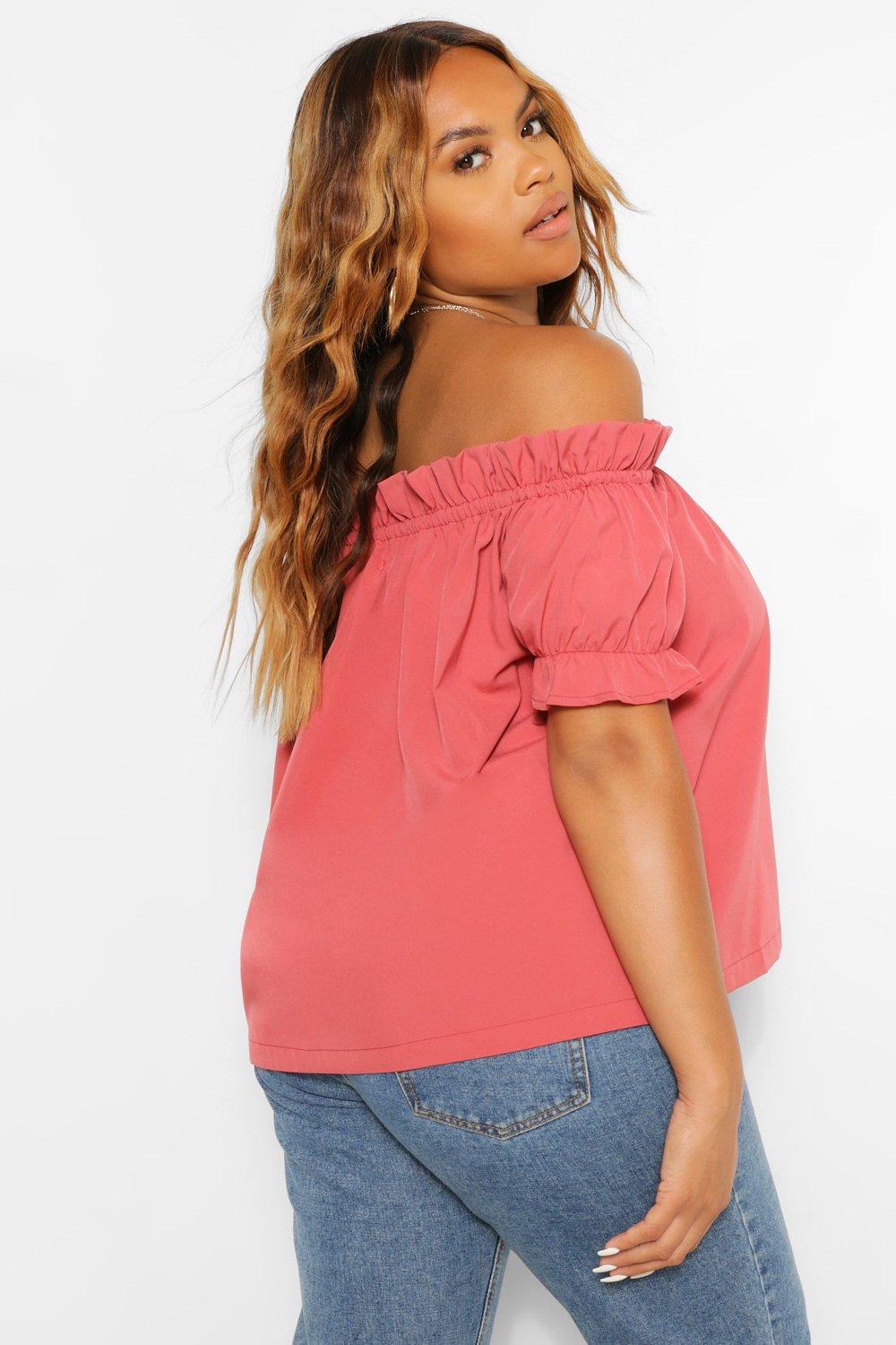 Peach discount bardot top