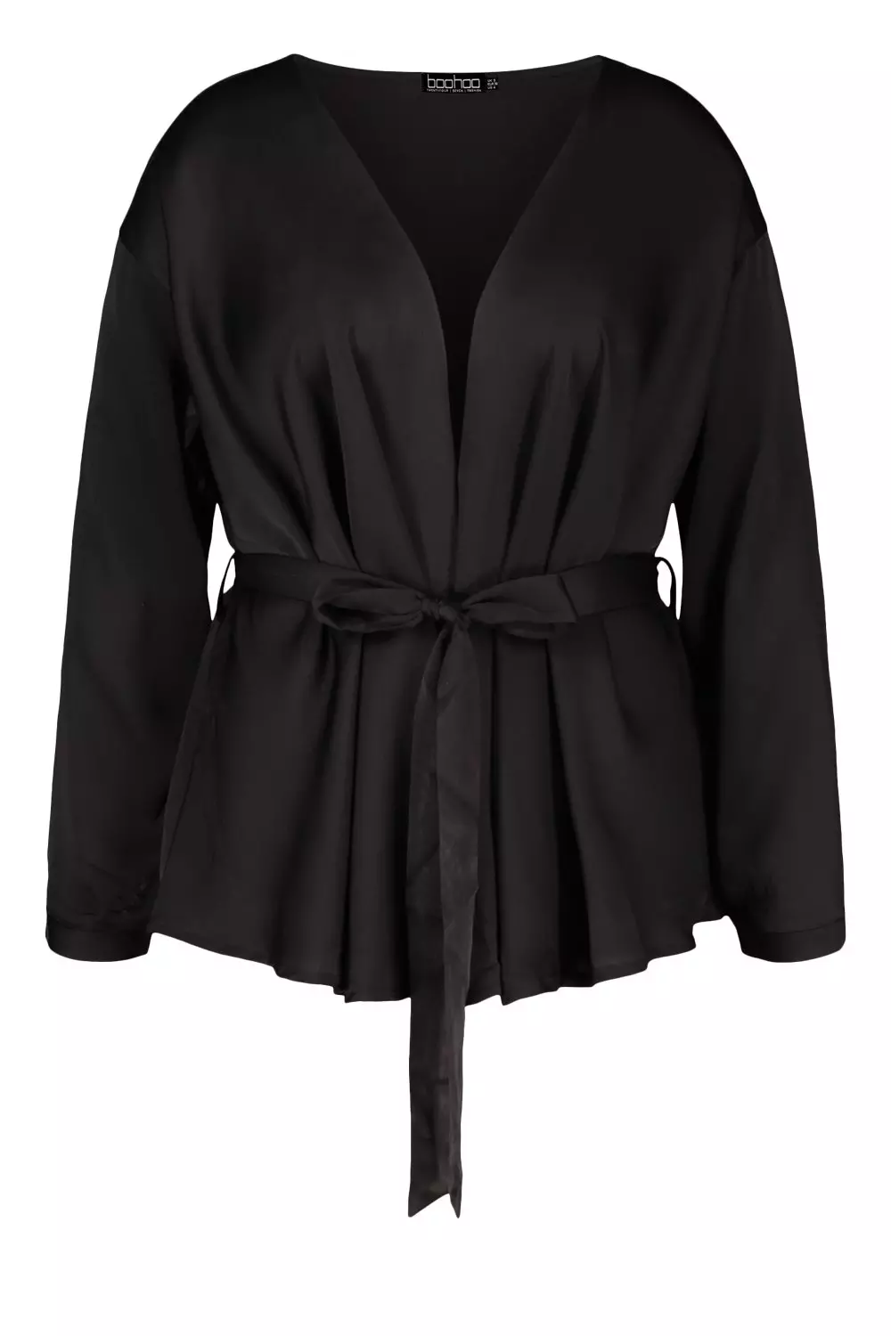 Black Plus Satin Wrap Top alternative image