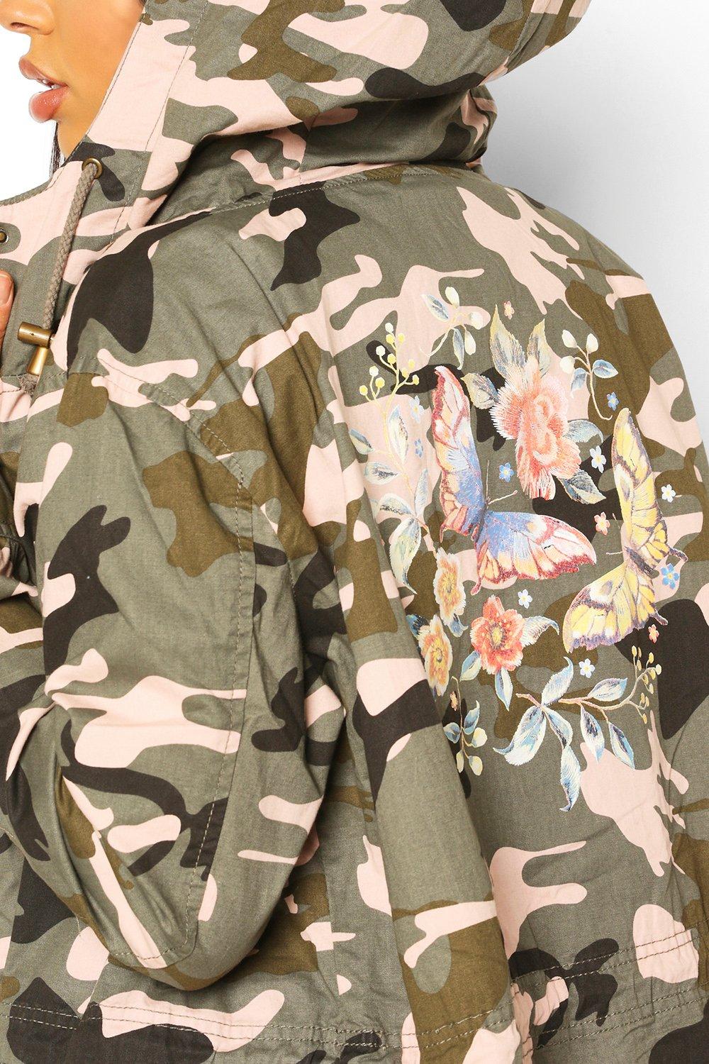 Plus size camo anorak jacket hotsell