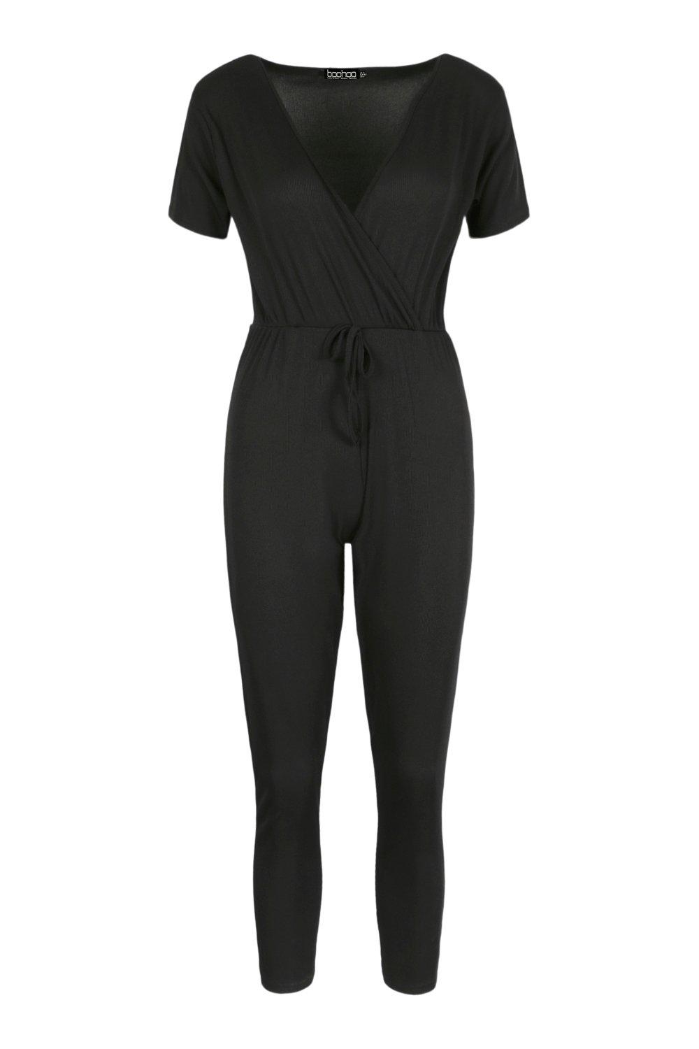 boohoo wrap front jumpsuit