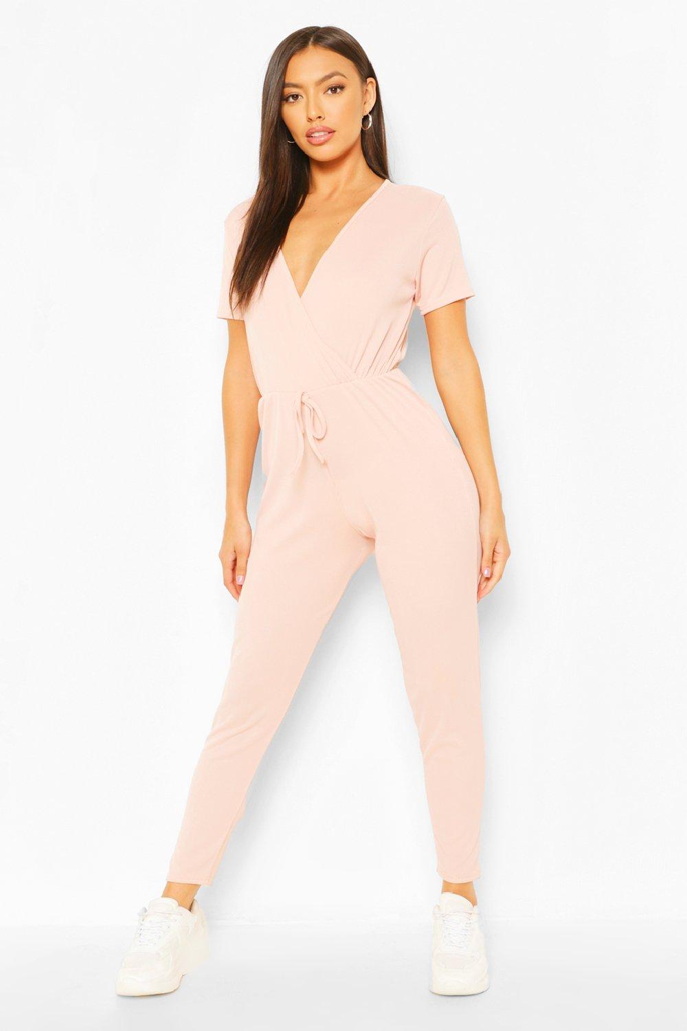 boohoo wrap front jumpsuit