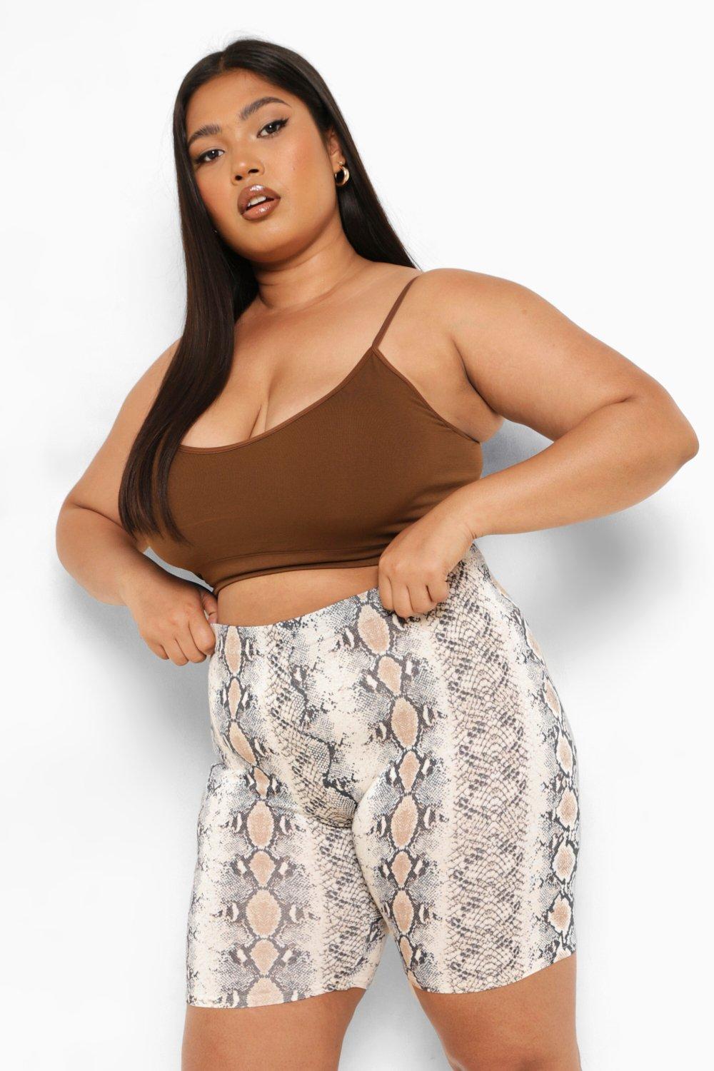 Plus size snakeskin store biker shorts