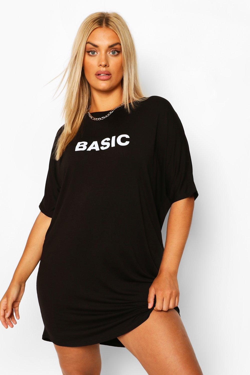 Plus Schlichtes T Shirt Kleid Boohoo