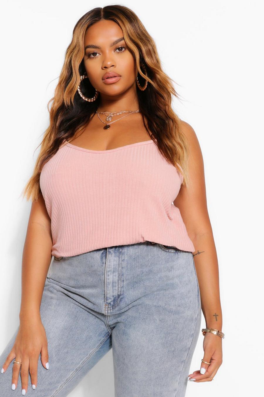 Blush pink Plus Soft Ribbed Camisole